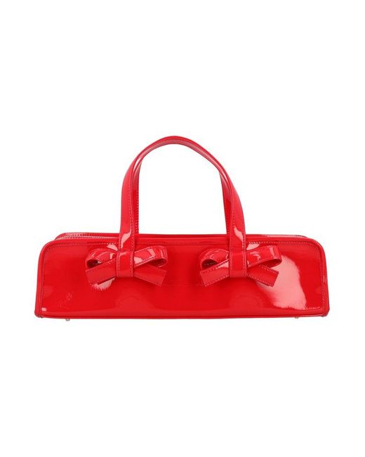 Comme des Garçons Red Ribbon Detailed Zip-up Tote Bag