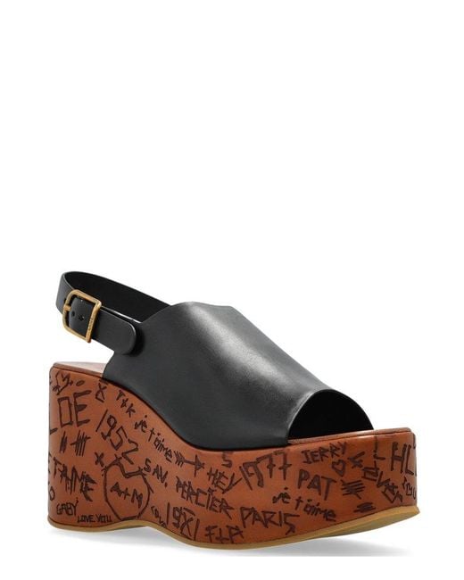 Chloé Brown Maxime Wedge Sandals