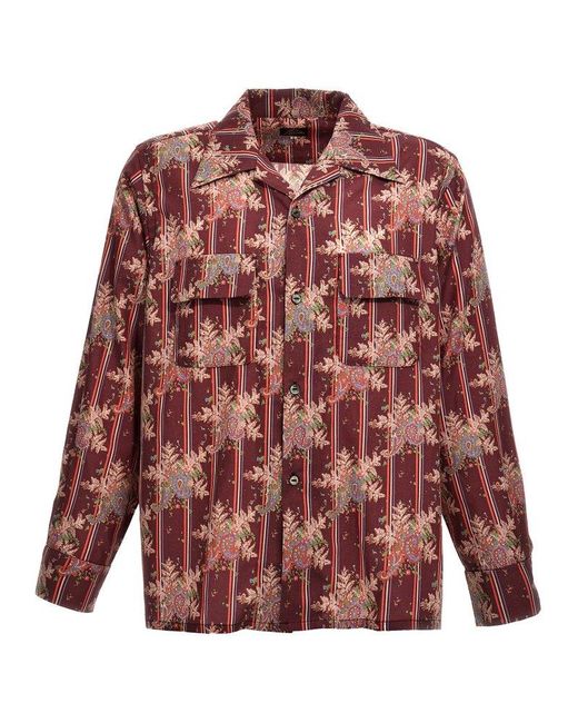Needles Red Printed Shirt for men
