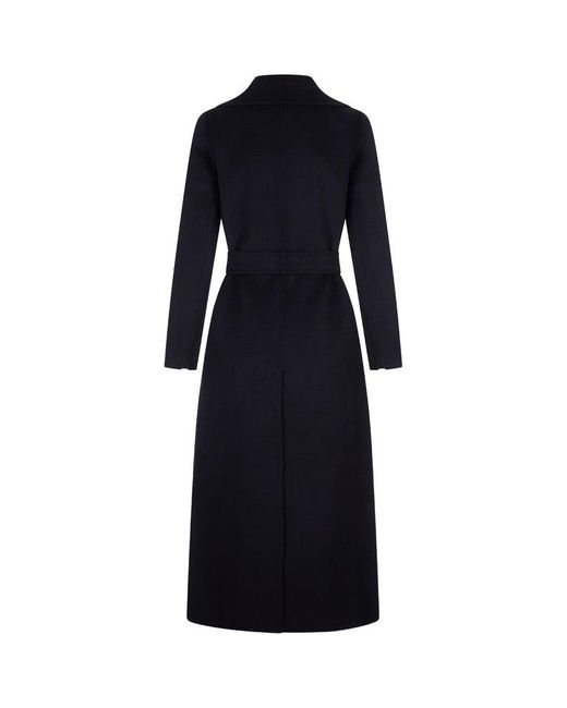 Max Mara Black Poldo Straight Hem Belted Coat