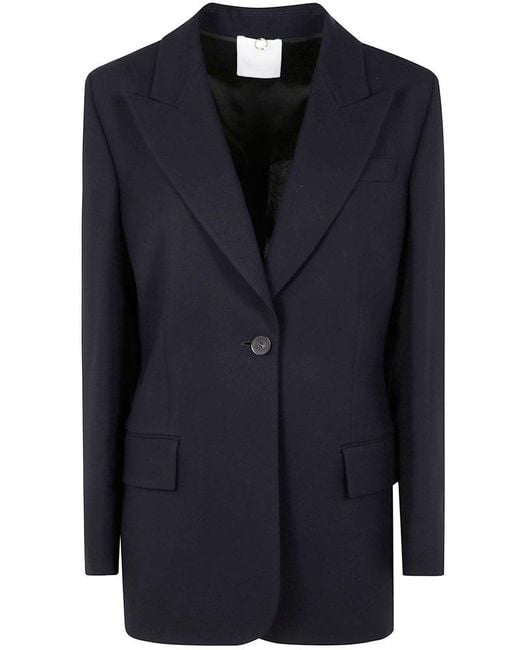 Mantu Blue Single-Breasted Blazer Jacket
