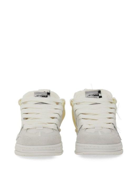Axel Arigato White Area Patchwork Lace-Up Sneakers for men