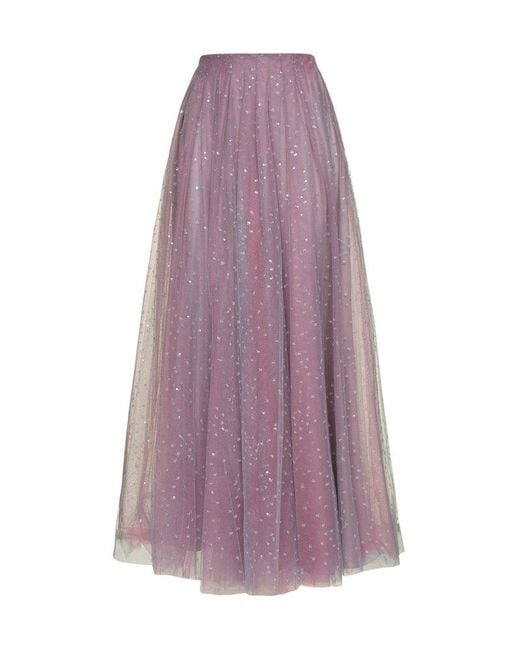 Giorgio Armani Pink Sequinned Tulle Maxi Skirt