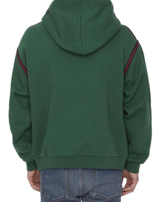 Gucci Green Cotton Jersey Hoodie for men