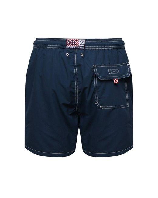 Mc2 Saint Barth Blue Patmos Mid-Length Swim Shorts for men