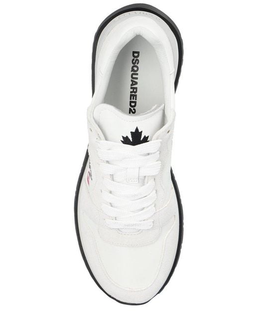 DSquared² White Icon Printed Low-top Sneakers