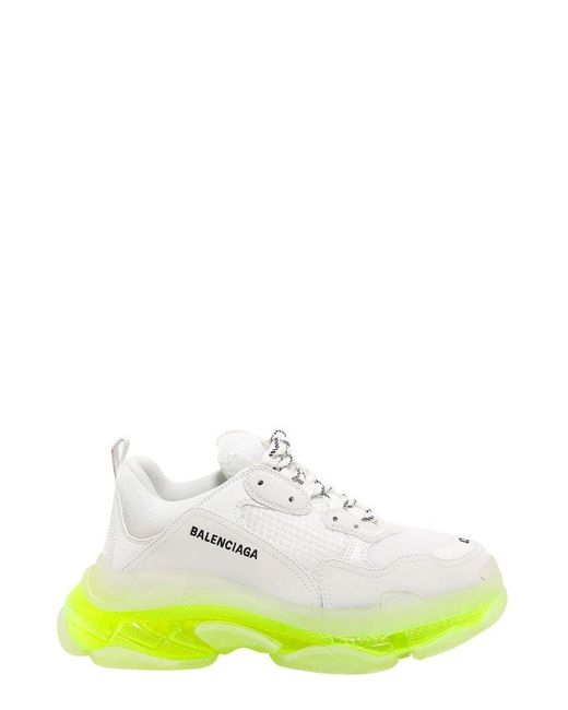 Balenciaga Green Triple S Lace-up Sneakers for men
