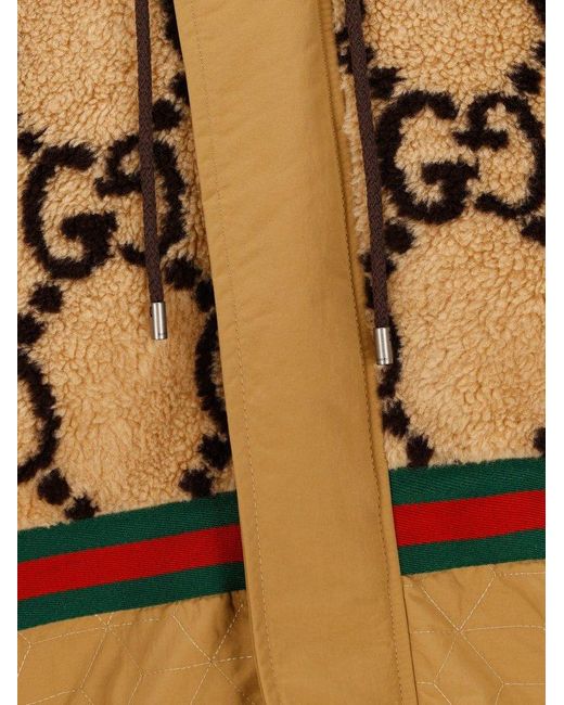 Gucci Brown Faux Fux Hooded Jacket for men