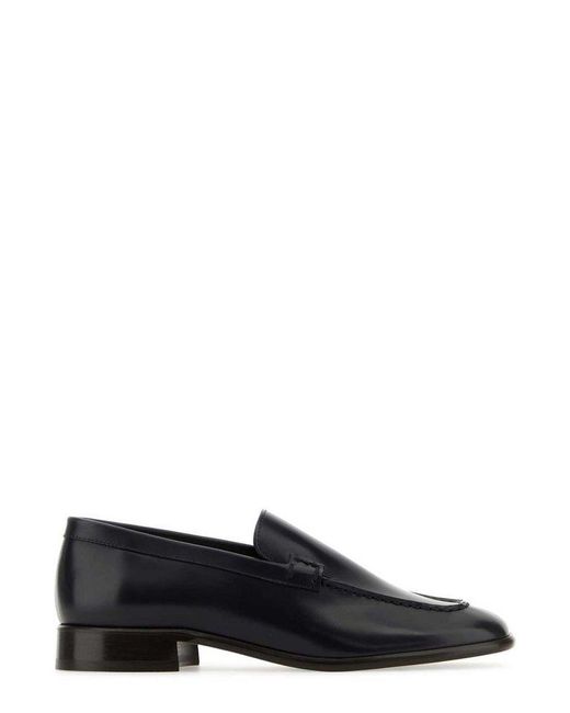 The Row Black 'Mensy' Leather Loafers