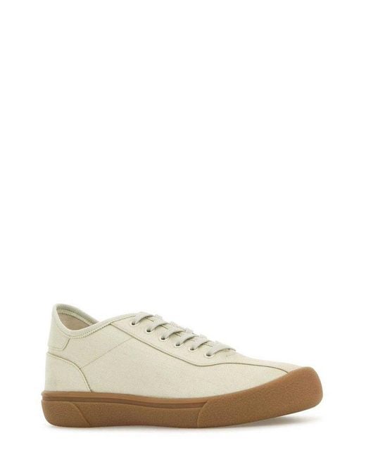 The Row Natural Round Toe Lace-Up Sneakers