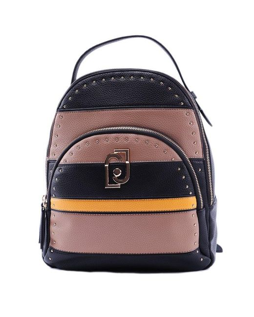 Liu Jo Blue Colour-block Zipped Backpack