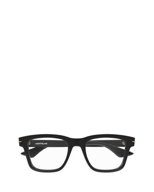 Montblanc Black Square Frame Glasses for men