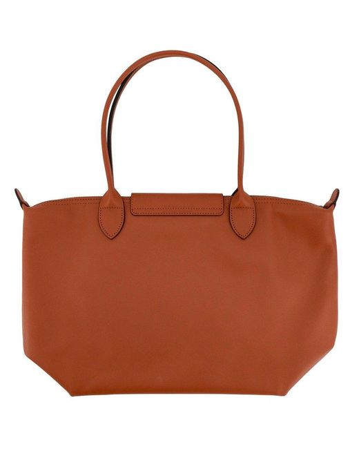 Longchamp Brown Le Pliage Xtra Snap-buttoned Medium Tote Bag