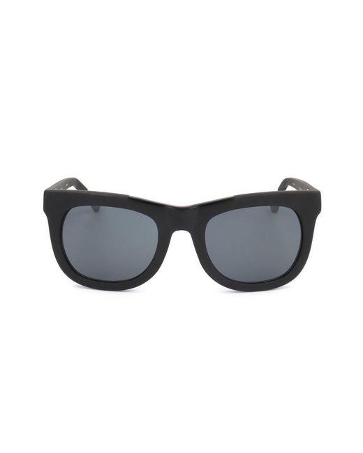 Linda Farrow Black X Kris Van Assche Square Frame Sunglasses for men