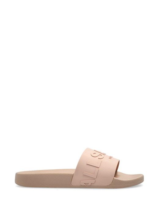 AllSaints Pink Biggy Slide Sandals