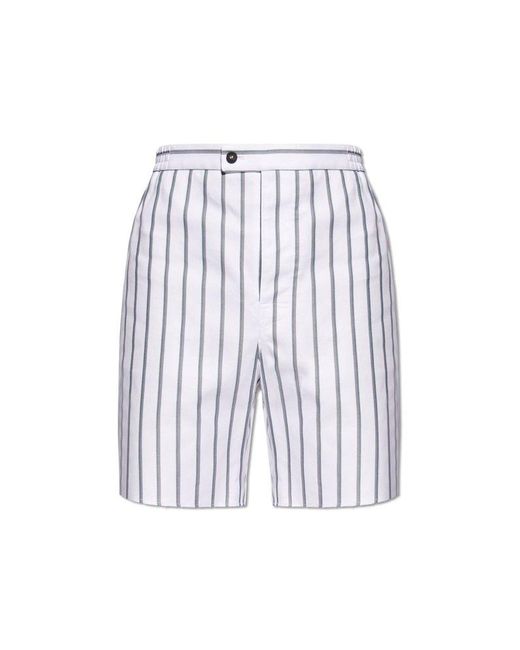 Ferragamo White Striped Shorts for men