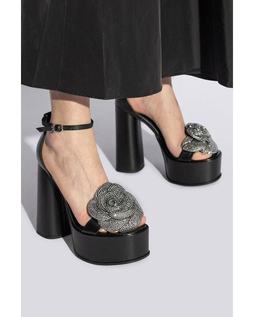 MICHAEL Michael Kors Embellished Platform Sandals in Black | Lyst UK