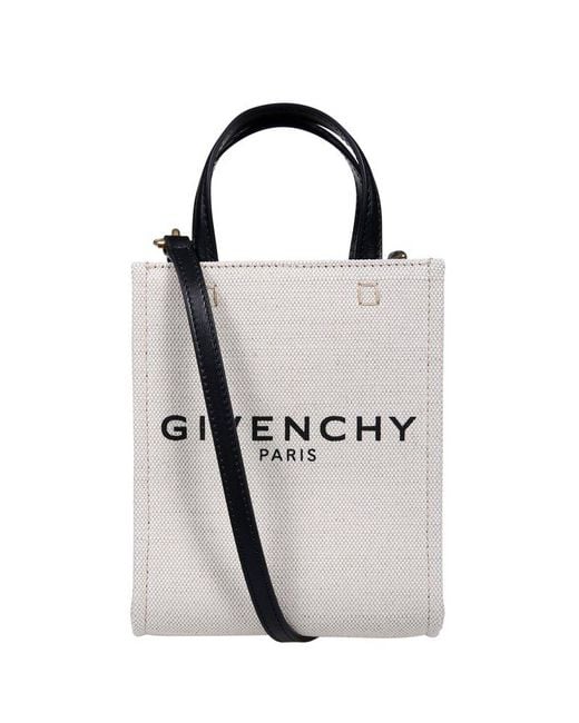 Givenchy Natural Mini G-tote Canvas & Leather Vertical Shopping Bag