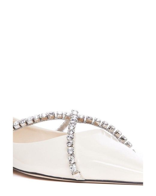 Jimmy Choo Natural Genevi Pointed Toe Ballerina Shoes