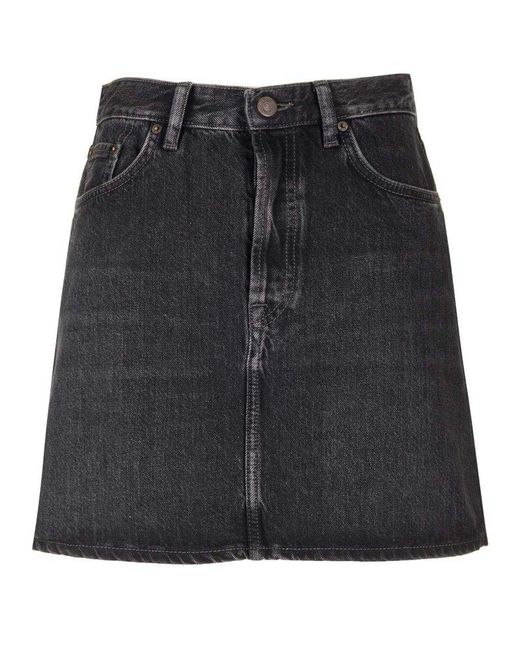 Acne Black High-waisted Denim Mini Skirt