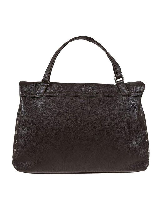 Zanellato Black Postina Studded Top Handle Bag