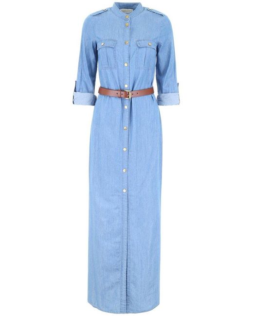 Astoria Slitted Denim Maxi Dress by EDIKTED Online | THE ICONIC | New  Zealand