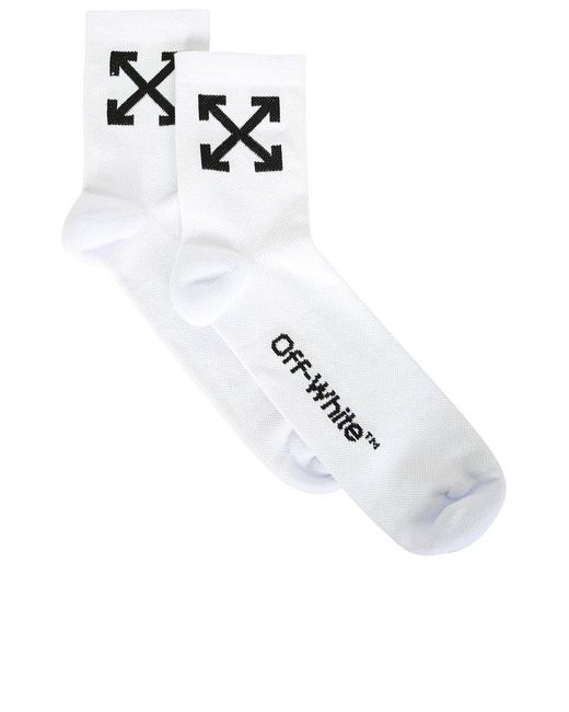 Off-White c/o Virgil Abloh White Logo Intarsia Socks