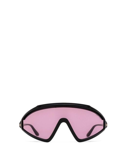 Tom Ford Purple Lorna Shield Frame Sunglasses
