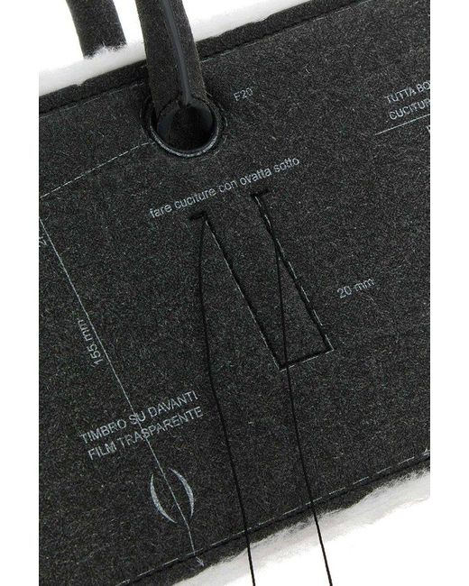 Dentro Black Structured Designer Tote Bag