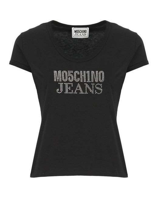 Moschino Black Jeans Logo-embellished Crewneck T-shirt