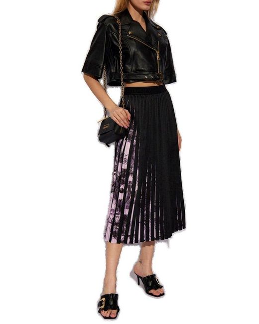 Versace Black Pleated Skirt,