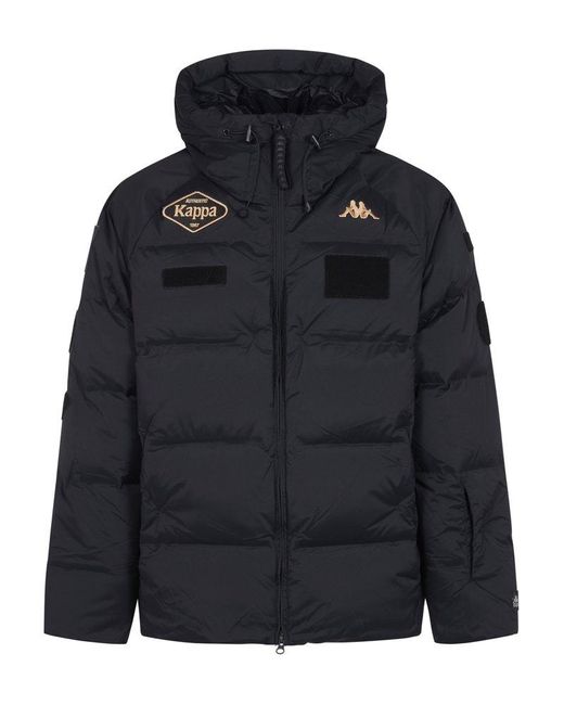 Kappa Black Ski Team Logo Embroidered Puffer Jacket for men