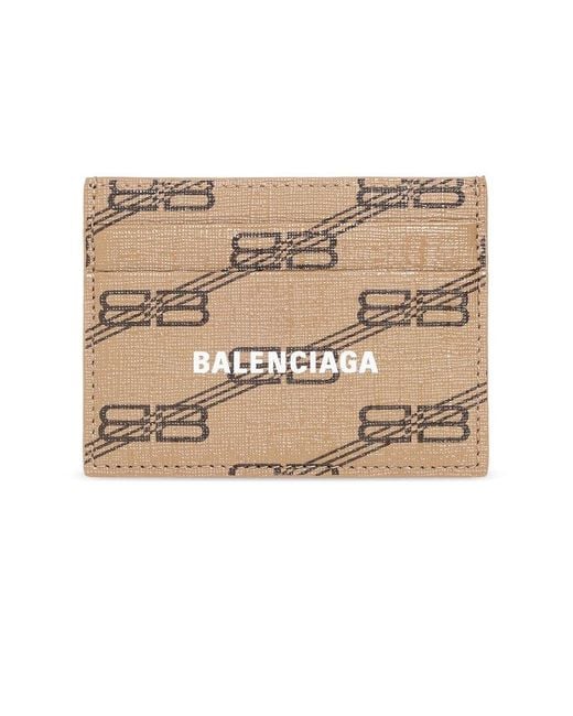 Balenciaga Natural Bb Monogram Card Holder for men