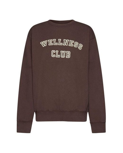 Sporty & Rich Brown Wellness Club Crewneck Sweatshirt