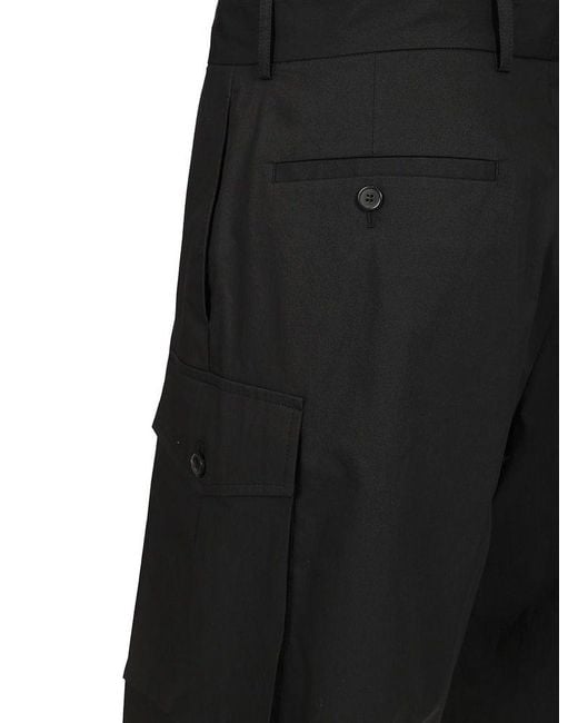 Dries Van Noten Gray Cotton Cargo Shorts Trousers for men