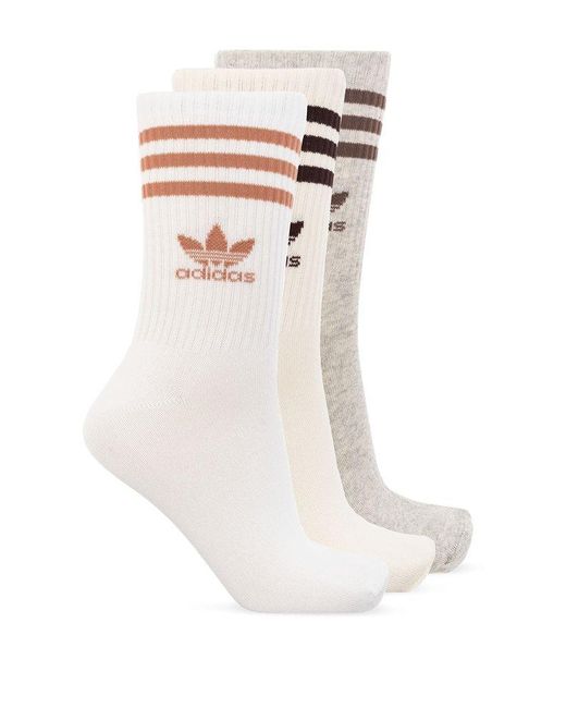 Adidas Originals White Branded Socks 3-pack for men