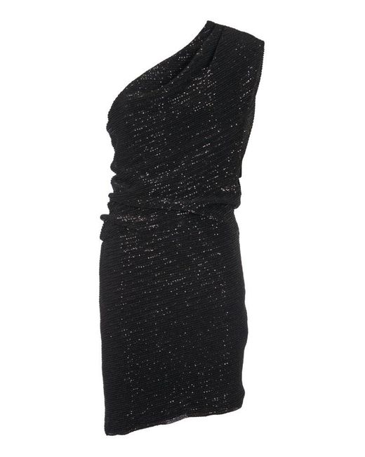 IRO Black 'haidi' Sequinned One-shoulder Dress,