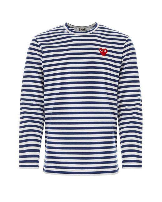 COMME DES GARÇONS PLAY Blue Striped Long-sleeve T-shirt for men