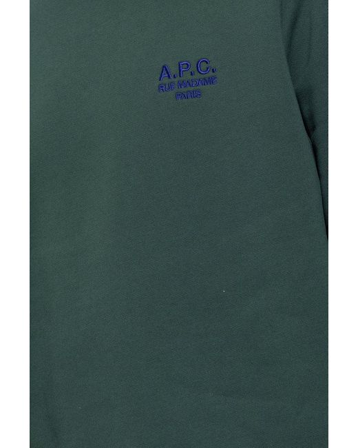 A.P.C. Green ‘Vert’ Sweatshirt With Logo for men
