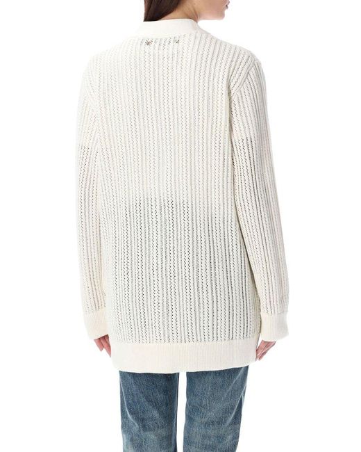 Golden Goose Deluxe Brand White Perforated Cotton Cardigan