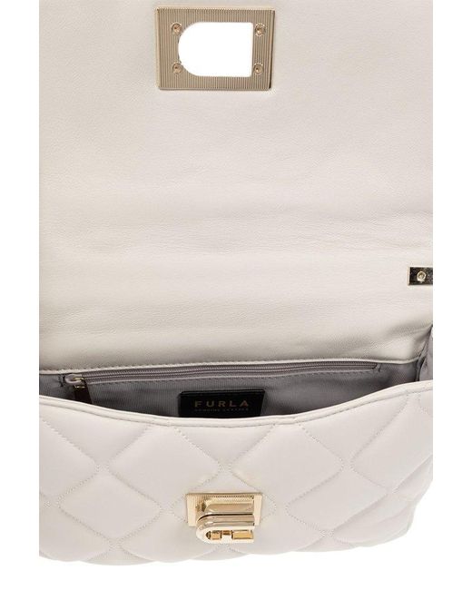 Furla White 1927 Quilted Crossbody Bag