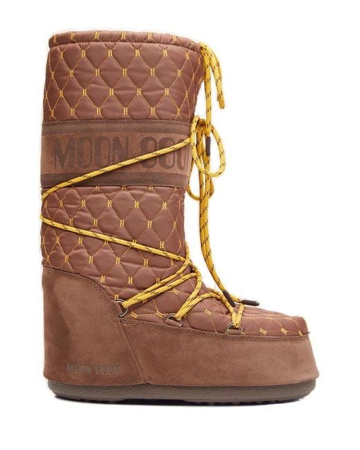 Moon Boot Brown Icon Quilted Lace-up Snow Boots
