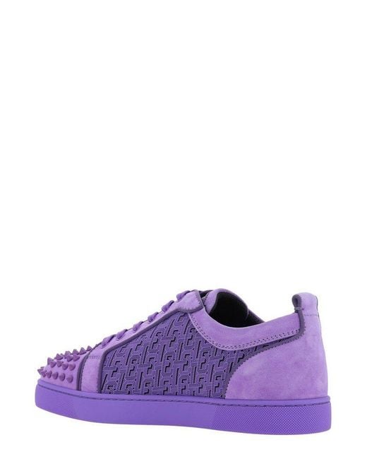 Christian Louboutin Spikes Lace-up Sneakers in Purple for Men | Lyst