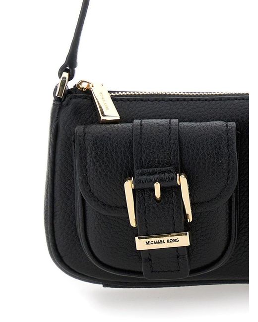 MICHAEL Michael Kors Black Zoe Buckle Detailed Shoulder Bag