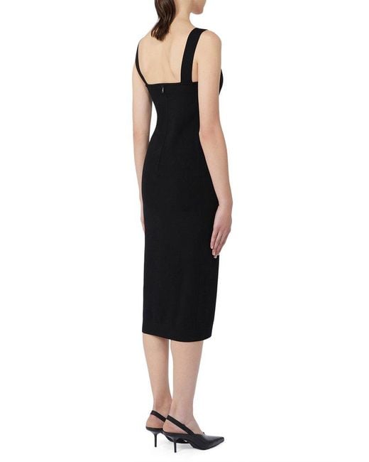 Max Mara Black Sweetheart Neckline Dress