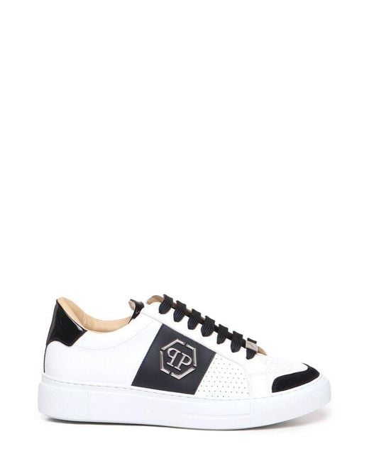 Philipp Plein White Round-toe Lace-up Sneakers for men