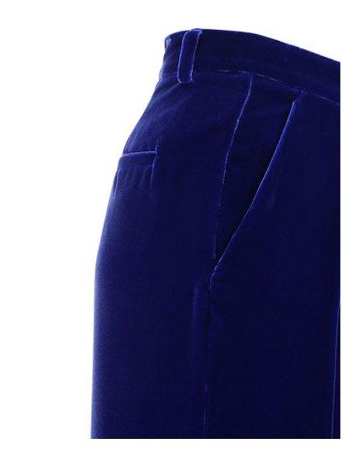 Giorgio Armani Blue Mid Rise Velvet Trousers