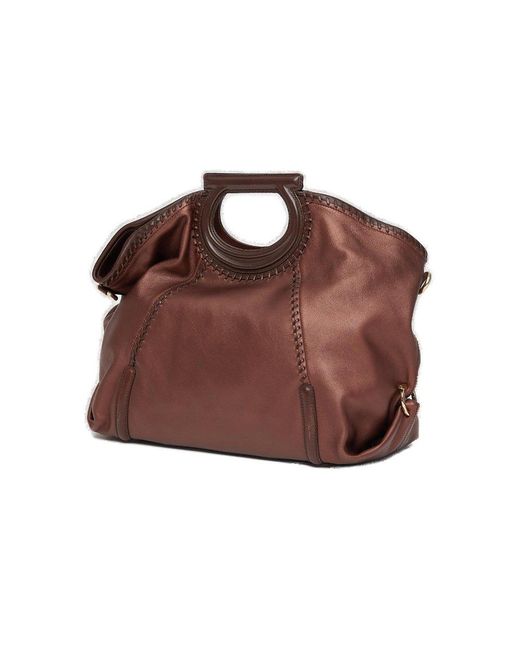 Ferragamo Brown Panelled Tote Bag