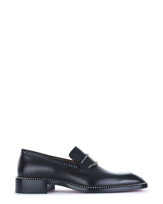Christian Louboutin Black Cocoriclou Leather Loafers for men