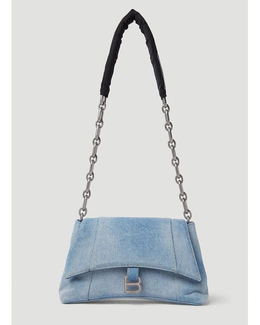 Balenciaga Downtown Denim Small Shoulder Bag in Blue Lyst